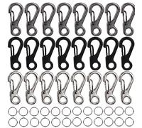 Ouligay 48Pcs Mini Moschettone Clip Chiave Moschettone Alluminio Portachiavi Clip Snap Ganci per Zaino Viaggi Campeggio Escursioni Outdoor Edc Tactical Survival Gear