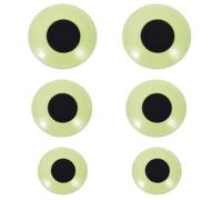 Ouligay 6 pezzi fluorescenti autoadesivi oscillanti grandi 5/8/10 cm rotondi Wiggle Googly Occhi in plastica occhi bambola occhi luminosi occhi cullerocchi autoadesivi per fai da te scrapbooking