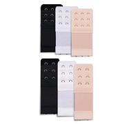 Ouligay 6 Pezzi Prolunga Reggiseno 3 Ganci 2 Ganci 3 File Allunga Reggiseno Estensioni Reggiseno Prolunga per Reggiseno da Donna Bra Extender Bianco Nero Beige