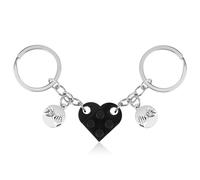 Ouligay Coppia di portachiavi coordinati a forma di cuore per fidanzato fidanzata regali per lui lei migliore amica compleanno regalo Valentine's Day Natale compleanno regalo amicizia