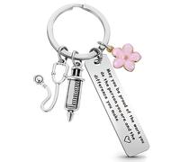 Ouligay Infermiera portachiavi regalo per infermieri con incisione stetoscopio siringa infermieristica medico studente di medicina regalo regalo per Natale ispirazione