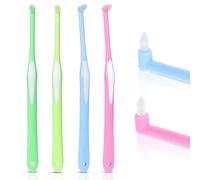 Ouligay Spazzolino da denti Tufted Tufted con finiture affusolate per apparecchi ortodontici, spazzolino singolo compatto interspaziale per pulizia dei dettagli, 4 pezzi