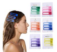 Ouliget Fermagli per capelli femminili, colore marrone opaco rivestito in plastica, fermagli per capelli coreani minimalisti, clip di forma quadrata, 18 pezzi, 5,8 cm