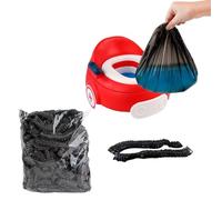 OULIGET Fodere per vasino con elastico, sacchetti portatili per imparare a usare il vasino, usa e getta, per bambini e neonati, 43 x 20 cm, nero, 50 pezzi