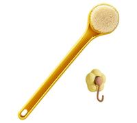Ouliget Spazzola da bagno con manico lungo, setole più morbide per il corpo e la schiena con ganci a fiore, esfoliante per il corpo per spazzolare a umido o a secco, 35,6 cm