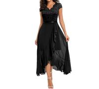 OULIWANGLUO Abito lungo da donna, con scollo a V, con paillettes, sexy, elegante, da cocktail, lungo, per feste, matrimoni