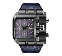 OULM 3364 Marca Originale Rettangolo Design Unico Uomo Orologio Da Polso Quadrante Ampio Cinturino In Pelle Orologio Al Quarzo + in Stock, Blu, Orologio al quarzo