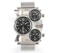 Oulm Orologio da polso al quarzo da uomo con display a tre ore