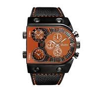 Oulm Orologio da uomo alla moda con 3 movimento al quarzo cinturino in pelle - HP9315 arancione