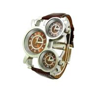 Oulm-Orologio da uomo con movimento al quarzo, bussola, termometro, orologio, colore: caffè