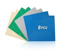 OulQinyhome Classic Base Verde set di 8 Base Pannelli Compatibili Piattaforma per Classic 25,5 x 25,5 cm Piastre di Base Multicolore per tavoli attività mattoncini e tutte le marche principali