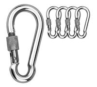 OULVLIFE moschettone con bloccaggio, moschettone per impieghi gravosi, moschettone in acciaio al carbonio zincato da 60 mm con chiusura a vite (non adatto per arrampicata su roccia)