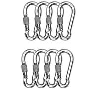 OULVLIFE moschettone con bloccaggio, moschettone per impieghi gravosi, moschettone in acciaio al carbonio zincato da 60 mm con chiusura a vite (non adatto per arrampicata su roccia)