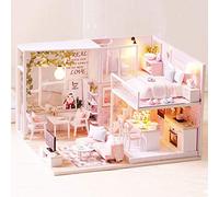 Oumefar 1/24 Kit per la Casa delle Bambole in Miniatura, 30x23,5x7 Cm Mobili a Led Fai -da -te Set con Dettagli Realistici per Bambini Adulti Decorazioni e