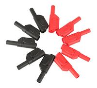 Oumefar 10 Pcs 4mm Connettori a banana impilabili completamente isolati Spina a banana rossa nera con montaggio di sicurezza 1,89 pollici per accessorio audio