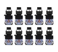 Oumefar 10 Pezzi BEM38-11X 22mm Interruttore a Manopola Autobloccante Selettore Parti di Avviamento Elettromagnetico 1NO 1NC con Contatto in Lega D'argento per Contattori relè