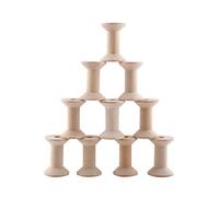Oumefar 10PCS Bobine di Filo Vuoto in Legno Naturale Bobine Non Finite per l'artigianato Bobine di Tessitura di Fili Naturali Tessitura per Cucire in Legno