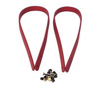 Oumefar 2PCS 65cm Manici per Borse in Pelle Manici per Borse Cinghie con Rivetti Cinghie per Sostituzione Accessori per Bagagli Totebag(Rosso)