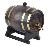 Oumefar 3L Botte di Vino in Legno di Quercia Retro Vintage Legname di Quercia Vino Nero Brandy Whisky Bourbon Tequila Botte di Rovere Secchio di Vino Rosso Contenitore con Rubinetto