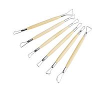 Oumefar 6pcs Set di Strumenti di Scultura di Argilla, Kit Intaglio in Cera a Doppia estremità per Modellazione di Ceramiche Design di Gioielli in Legno di Betulla in Acciaio