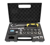 Oumefar Adattatore per Chiave di Torsione Digitale, Display LCD da 135 N·m Set di Misuratori di Torsione da 1/2 Pollice con 4 unità, Adattatori da 1/4 di Pollice, 3/8 per Automobi