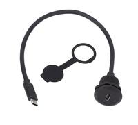 Oumefar Adattatore per Montaggio del Pannello C USB 5 Gbps, Estensione a Filo Filettata Maschio a Femmina 20V/3A per Dashboard per Barche per Auto