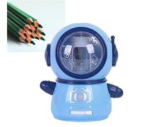 Oumefar Affiliante a Matita per Astronavi, Cartone Animato Elettrico Affilo a Matita Portatile Flessibile Grazioso per Ufficio Scolastico per la Casa, Materiale in Acciaio Inossidabile in (Blu viola)