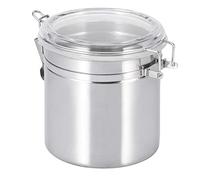 Oumefar Barattolo Sigillante con Acciaio Inossidabile, Dimensioni 12,5 Cm | Durevole, resistente alla ruggine, chiusura ermetica, moderna finitura spazzolata, per caffè, tè, zucchero