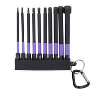 Oumefar Bit Bit di Impatto 10 Pezzi Set TS2 in Acciaio in Lega di Cacciavite Magnetico Ad Alta Resistenza Impostata con Base per Uso Industriale Professionale Viola 4 Pollici 100mm