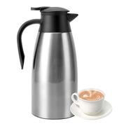 Oumefar Bollitore per Acqua Isolato, capacità 2L in Acciaio Inossidabile a Doppia Parete Sottovuoto Termico per caffè e tè Dispenser per Bevande Calde e Fredde per Viaggi in Ufficio a (Argento