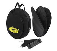 Oumefar Borsa per Piatti Nera 21 Pollici con 3 Tasche, Divisorio Rimovibile e Tracolla, Progettata per Riporre Bacchette di Diverse Dimensioni, Ideale per Ogni Batterista