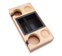 Oumefar Box da Bussare Al caffè in Legno, 12,6 X 6,5 X 3,0 Pollici Caffettiera Cassa di Stoccaggio, Supporto Manomissione del caffè con Altezza Regolabile per Baristi a Casa in Noce (Tipo 4)