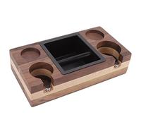 Oumefar Box da Bussare Al caffè in Legno, 12,6 X 6,5 X 3,0 Pollici Caffettiera Cassa di Stoccaggio, Supporto Manomissione del caffè con Altezza Regolabile per Baristi a Casa in Noce (Tipo 3)
