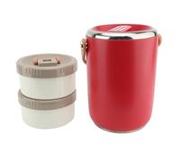 Oumefar Contenitore Alimentare Isolato a Vuoto 2L IMPLEGNO IMPLEGNO IMPATUALI PRANZO TERMALE PRANZIONE COLDO CALDO CON IL LIDS SIGILLATO PER ADUCCI (Rosso)