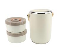 Oumefar Contenitore Alimentare Isolato a Vuoto 2L IMPLEGNO IMPLEGNO IMPATUALI PRANZO TERMALE PRANZIONE COLDO CALDO CON IL LIDS SIGILLATO PER ADUCCI (Bianco)