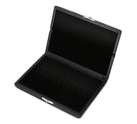 Oumefar Custodia Portaoggetti in Legno con Custodia in Pelle PU per Ance Oboe Design con Slot Fori Traspiranti Dimensioni Compatte Nero Elegante (Confezione da 12)