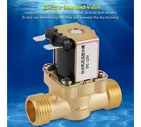 Oumefar Elettrovalvola Elettrica in Ottone N/C a Prova di umidità a 2 Vie Normalmente Chiusa per Monitorare il Flusso e Prevenire la Combustione a Secco, Uso Sostenibile per Applicazioni Industriali