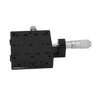 Oumefar Fasi Lineari di Precisione a Rulli Incrociati con Regolazione Fine Manuale Micrometrica X per SEMX60-AC 60 * 60mm, Lega di Alluminio Anodizzato Resistente per Macchinari di Produzione,