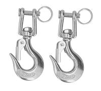 Oumefar Gancio a Catena con Forcella di Sollevamento, Accessorio Durevole per Rigging in Acciaio Inossidabile per Gru Edili e Apparecchiature Elettriche, Set 2 Pezzi per Forniture Industriali (3/16