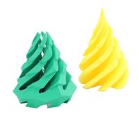 Oumefar Giocattolo a Cono a Spirale, Scultura Passante Piramidale Stampata in 3D Giocattolo Passante in PLA per la Decorazione Dell'intrattenimento Elegante Decorazione del Desktop (Giallo e Verde)