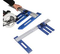 Oumefar Guida per il Taglierina in Legno Guida in Alluminio Multifunzionale Strumento di Taglio della Pista Circolare in Lega per Carpenter Progetti di Lavorazione del Legno Blu