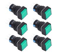 Oumefar Interruttore a Pulsante Quadrato, Design Autobloccante da 16 Mm | Materiale ABS, ideale per apparecchiature di automazione, connessione stabile, resistente agli urti, contatti argentati