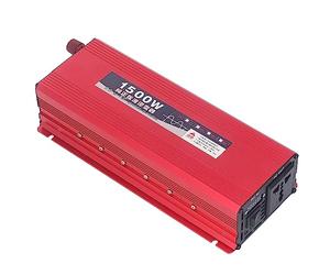 Oumefar Inverter di Potenza a Onda Sinusoidale Pura da 1500 W con Display | LED e Telecomando per attività Marine All'aperto in Campeggio in (Da DC12V a AC220V)