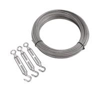 Oumefar Kit Cavi in acciaio Inossidabile, Fune Resistente da 50 M per Appendere e Fare Giardinaggio, Rivestimento in PVC da 2 Mm per Uso Interno Ed Esterno
