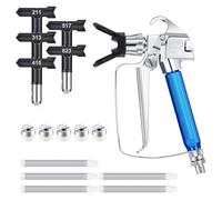 Oumefar Kit di Pistola a Spruzzo di Vernice Ad Aria 3600psi, 5 Ugelli e Filtri Reversibili con Coperture, Pistola a Spruzzo Industriale per Navi Ponti