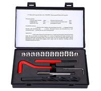 Oumefar Kit di Riparazione Filettatura 17 Pezzi, Set di Chiavi per Maschi da Trapano Elicoidali M10x1