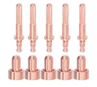 Oumefar Kit Ugello Elettrodo per Taglierina Al Resistente Alle Alte Temperature per MC60 MC100, Materiale in Ottone, Kit Elettrodo Ugello da 10 Pezzi per gli Appassionati di Saldatura