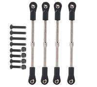 Oumefar M4 Set di Aste di Collegamento dello Sterzo Regolabile 110-120mm RC Servo Sterzo Anteriore Posteriore in Metallo Adatto per Accessori RC per Auto da Corsa 1/8 RC