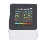 Oumefar Monitor Portatile della qualità dell'Aria, Display LCD Retroilluminato, Rilevatore di CO2 TVOC HCHO PM2.5 PM10 con Allarme per Uso Interno (#2)
