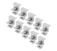 Oumefar Morsetti di Montaggio per Pannelli Solari in Alluminio a Forma di Z per e Box/Cover, 10 Pezzi, Morsetti in Lega di Alluminio per Moduli Solari Fotovoltaici (40 mm)